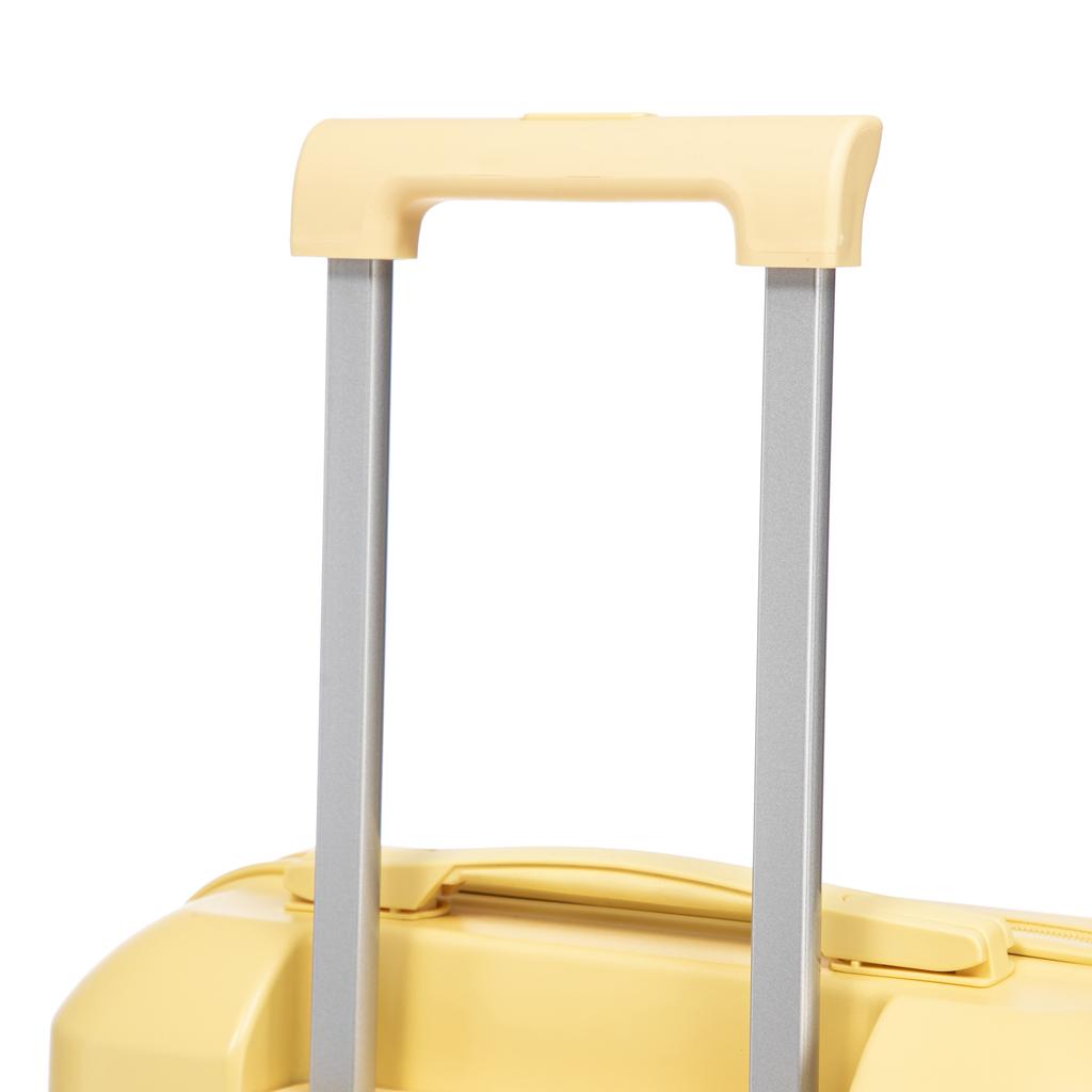 14"/19" 2-Piece ABS Spinner Suitcase Set with Combination Lock & 14" Cosmetic Bag (Yellow)