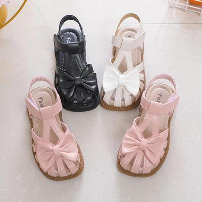 Bebek Sandalet Kız için Burnu açık Nefes Yay-düğüm Prenses Çocuk Moda Yumuşak Yaz Kızlar Sandalet Sevimli Çok Yönlü