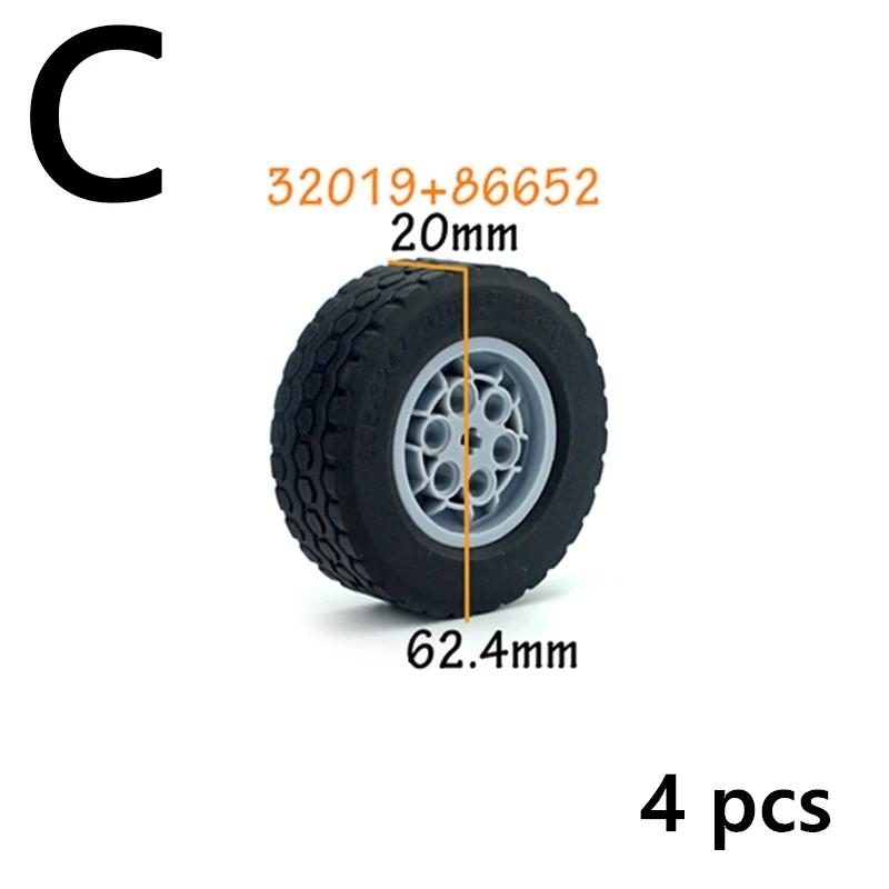 MOC Technical Tire Wheel Cross Hole Set Motorcycle Car Truck Wheels 44309 92402 3 54120 11957 Construction Building Block