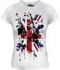 Great Britain Union Jack Abstract Flag Print Ladies Fitted T Shirt Top T-Shirt