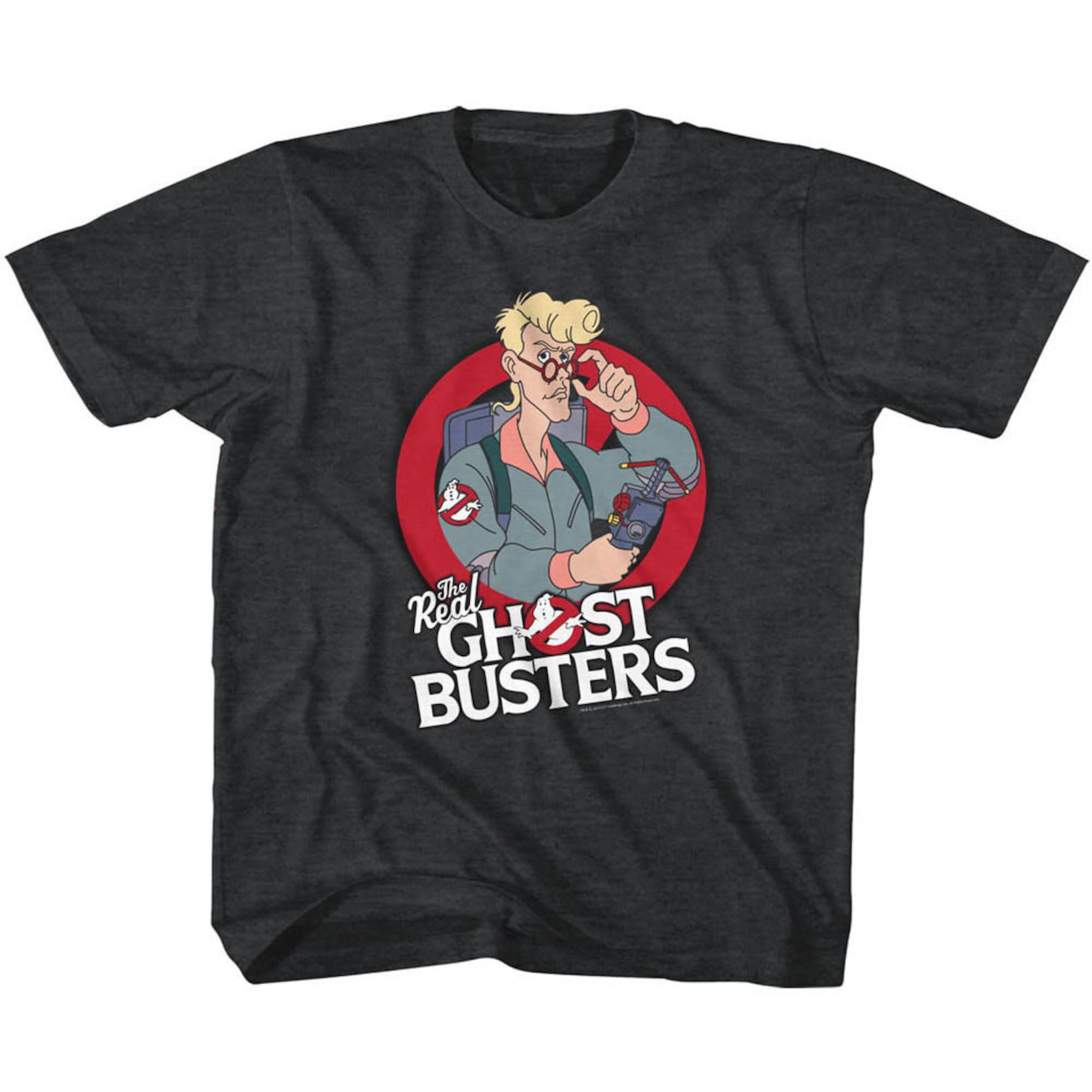 The Real Ghostbusters Egon Black Heather Children s T-Shirt 100