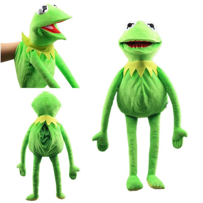Kermit der Frosch, lustige Plüschpuppe, Handpuppe, Schultasche, Frosch, Tierplüschtier, große Puppe, Bauchredner, Leistungsrequisiten für Babys
