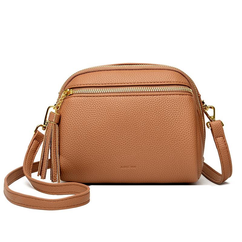 New Fashion Luxury Brand Small Shoulder Handbags Lady Leisure Travel Messenger Bag Solid Color PU Leather Shoulder Bag For Women