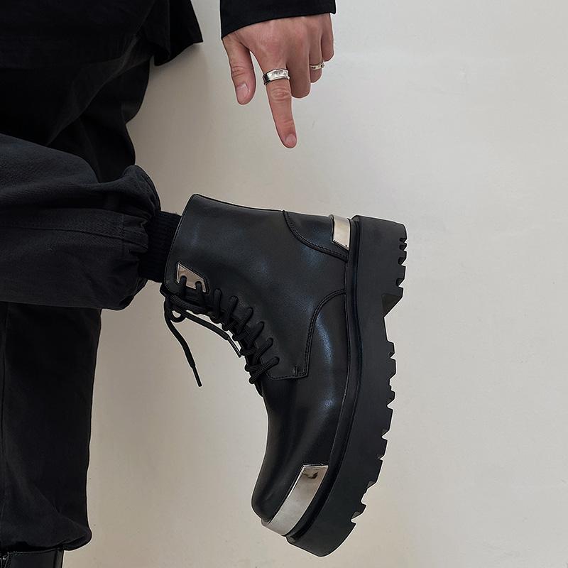 Luxury Brand High Quality Leather Women Men New British High Top Boots Leather Motorcycle Boots Fashion Trends Side Zipper Boots