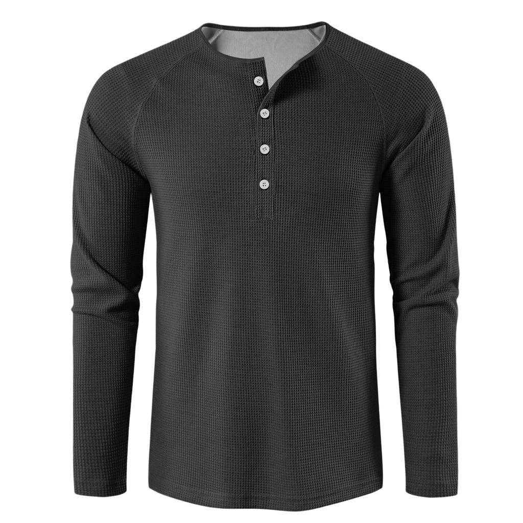 Men's Loose Casual Button Down Collar Long Sleeve Top