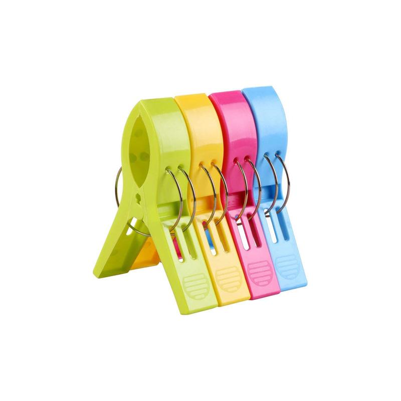 4/8/12Pcs Beach Towel Clips Plastic Laundry Clip Set 4 Color Towel Pegs Quilt Clips Beach Chair Towel Clips Clothes Pegs Kit