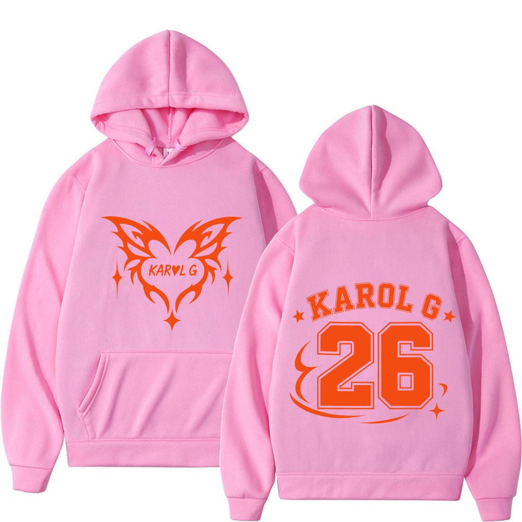 Karol G Tour Print 2026 Hoodie Men Women Fashion Pullover Long Sleeves Loose Casual Hip Hop Oversized Pullover Streetwear