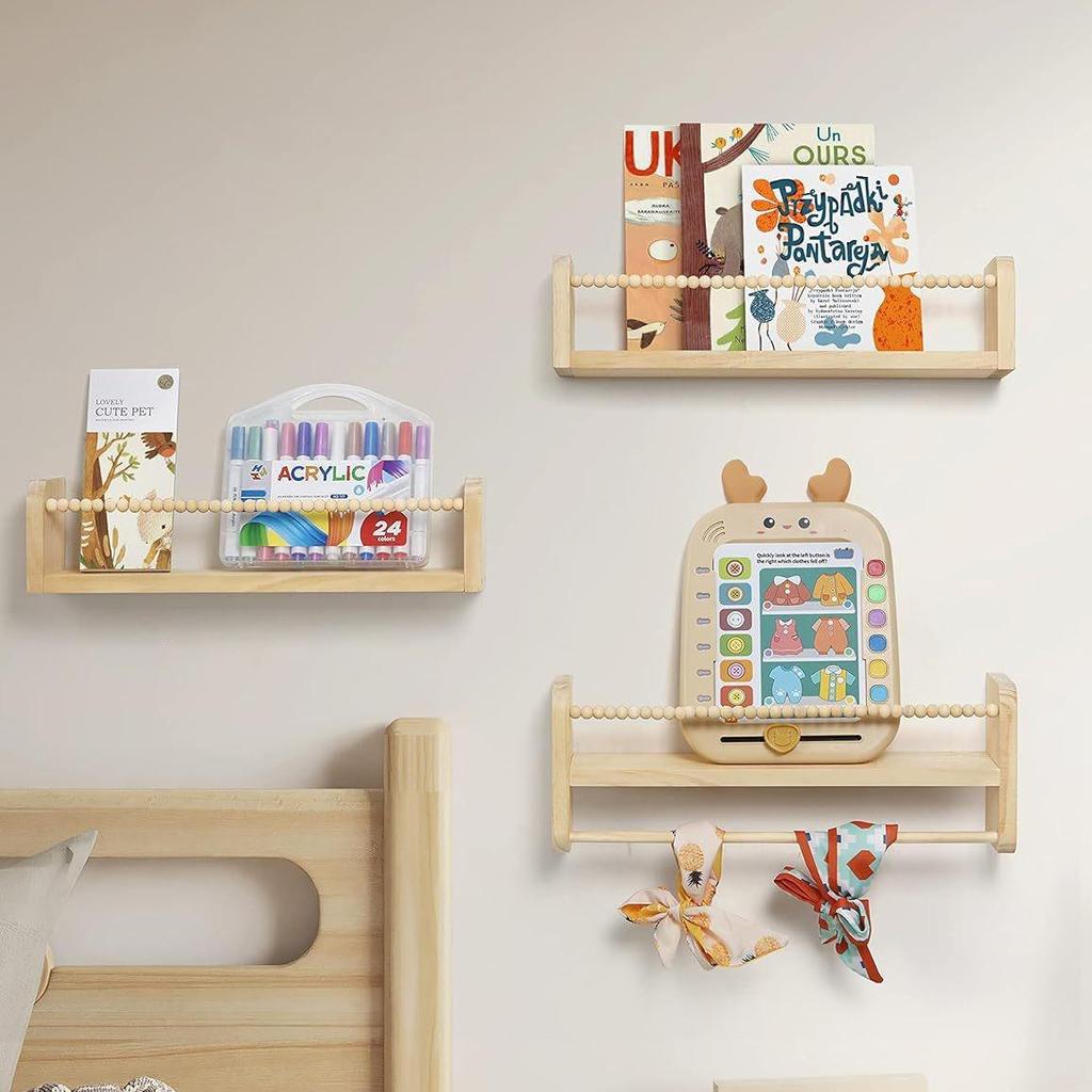 Children's Multi-Layer Wall-Mounted Wooden Bookshelf