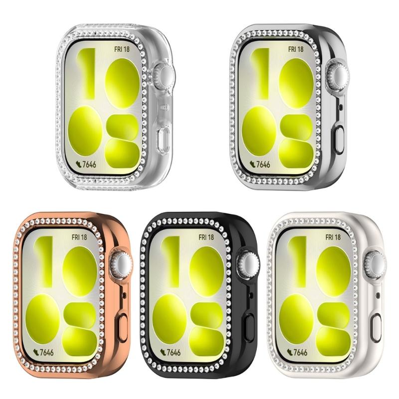 Elegant Jewels Crystal PC Protective Case Fashionable Compatible for Watch Fit 5 Smartwatch In Multiple Color