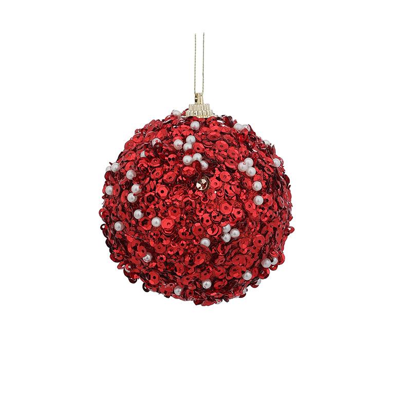 8CM Sequin Foam Christmas Tree Ornament Ball - Hanging Decoration