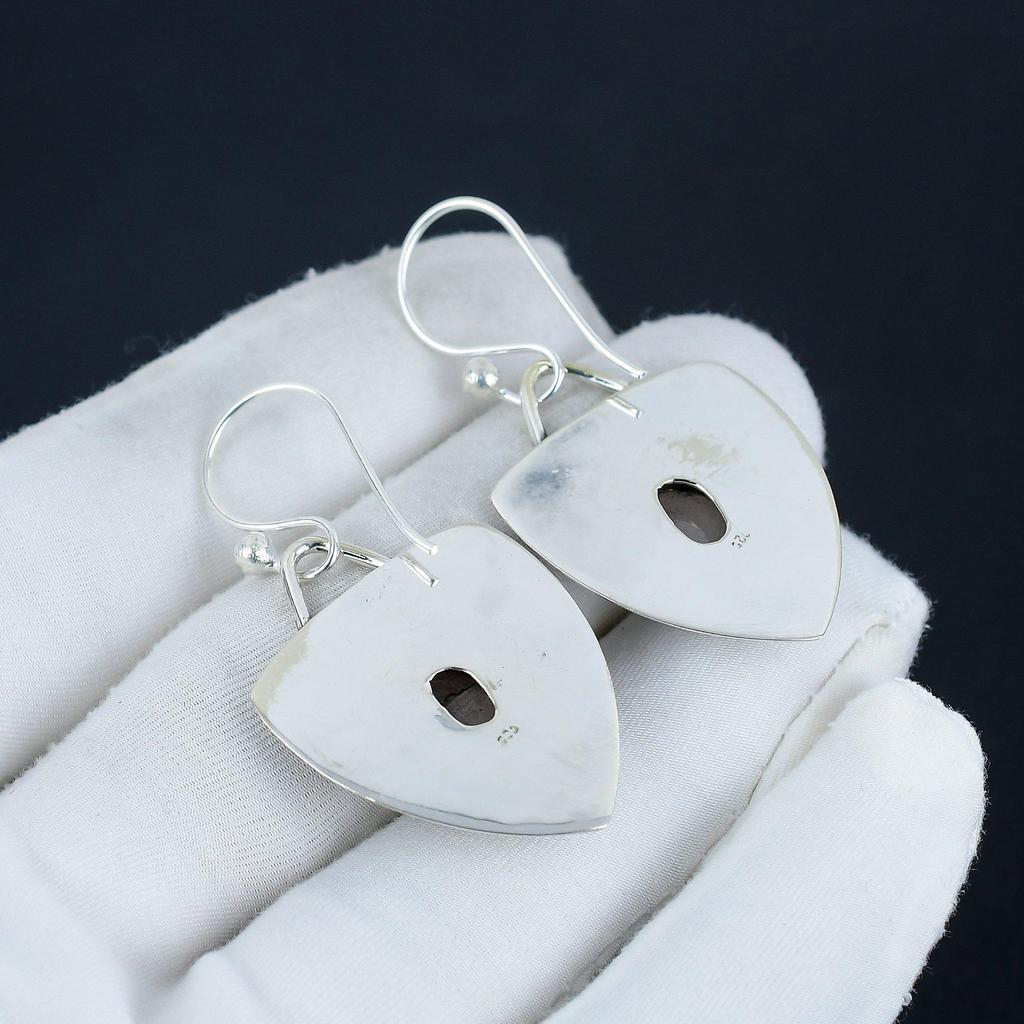 Natural Rose Quartz Gemstone Earrings, 925 Sterling Silver Earring, Handmade Boho Silver Jewelry Dangle Earrings, Easter Gift