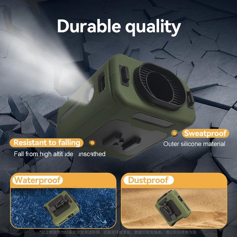 Waist Clip Fan Portable Mini Hanging Neck Fan USB Rechargeable Fan Small Outdoor Camping Sports Waist Fan with Power Bank LED Li