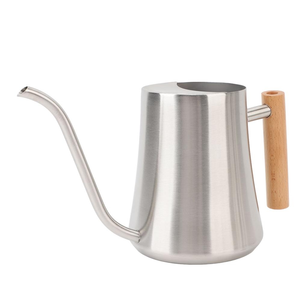 Indoor Watering Can Stainless Steel Wooden Handle Watering Pot with Spout for House Plants Flowers Succulents Bonsai 1L