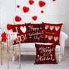 Valentinstag Rot Plaid Kissenbezug Leinen Liebe Print Home Dekorative Kissenbezug