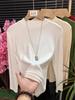 Versatile Stand-Up Collar Long Sleeve Women's T-Shirt - Elegant Autumn/Winter 2025 Base Layer