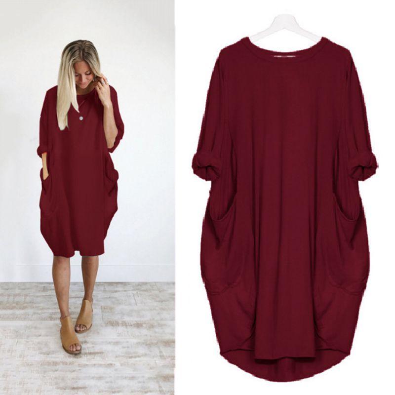 Elegant Women Stretch Loose Baggy Jumper Tops With Pockets For Perfect Party Look