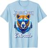 Steamboat Springs Bear Sunglasses Graphic Tee Men Casual Breathable Cotton T-Shirt