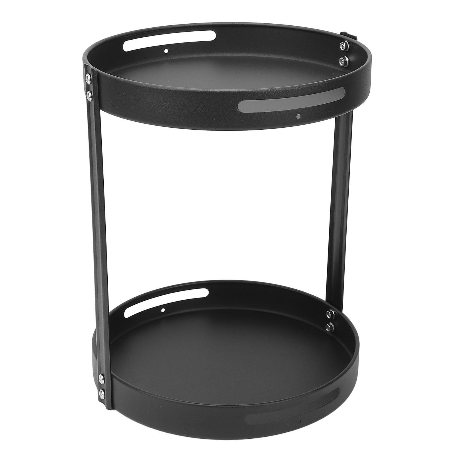 

Rotating Spice 2 Tier Carbon Steel Multifunctional Round 360 degrees Turntable Spice Rack for Kitchen Cosmetics