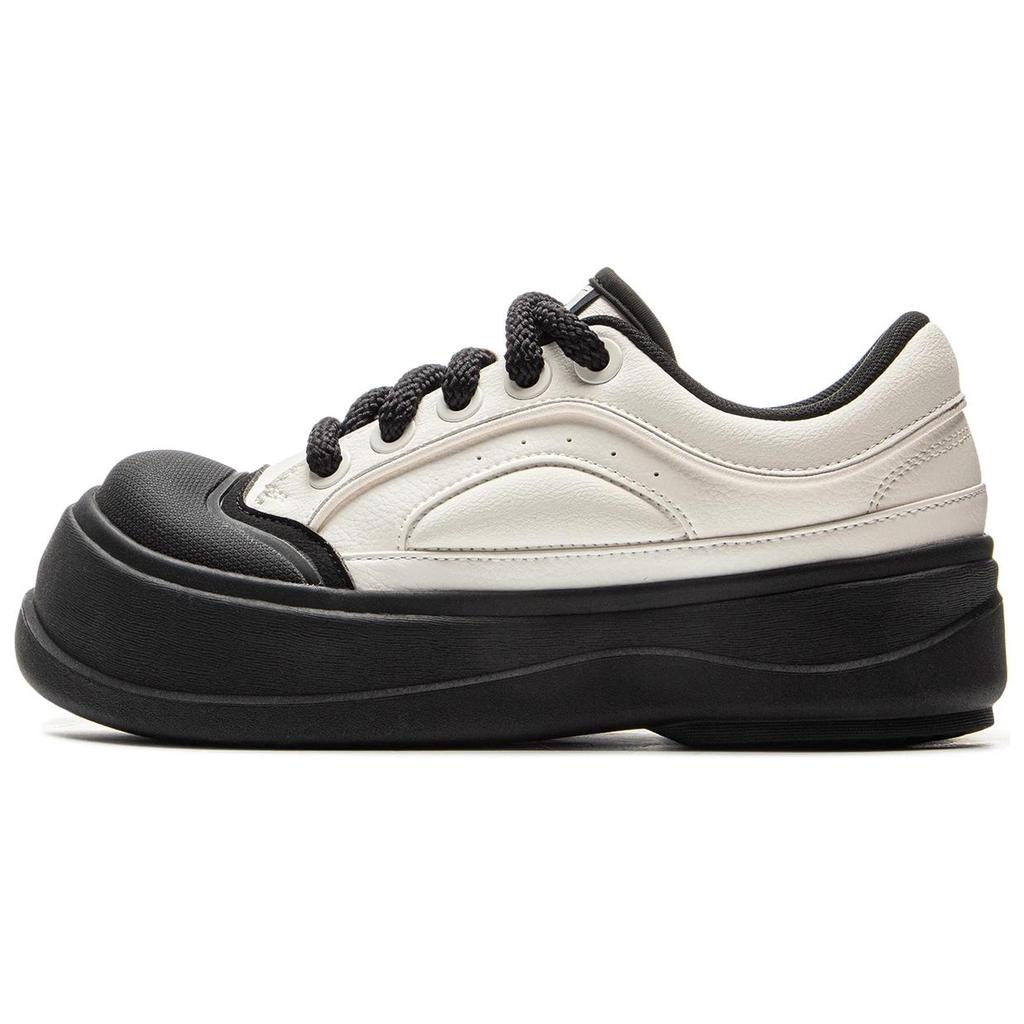 Li Ning Honey Thick Sole Platform Sneakers Classic Comfortable Trendy Non-Slip Wear-Resistant Low-Top Women Sneakers White Black AGCV096-2