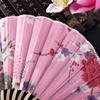 Japanese Shell Fan Summer Folding Silk Fan Chinese Retro Portable Women Bamboo Dance Fans Mini Wedding Gift Hand Fans Home Decor