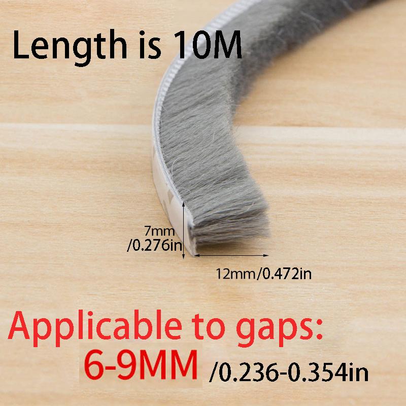 10m Self-Adhesive Plastic Weather Stripping - Dustproof, Windproof, Soundproof & Anti-Collision Seal Strip for Aluminum Alloy