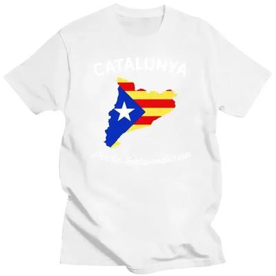 Bestseller Katalonien Für Die Unabhängigkeit Flaggenmuster T-Shirt für Männer Valentinstag Grafik T-Shirts Herrenbekleidung Camisas Harajuku