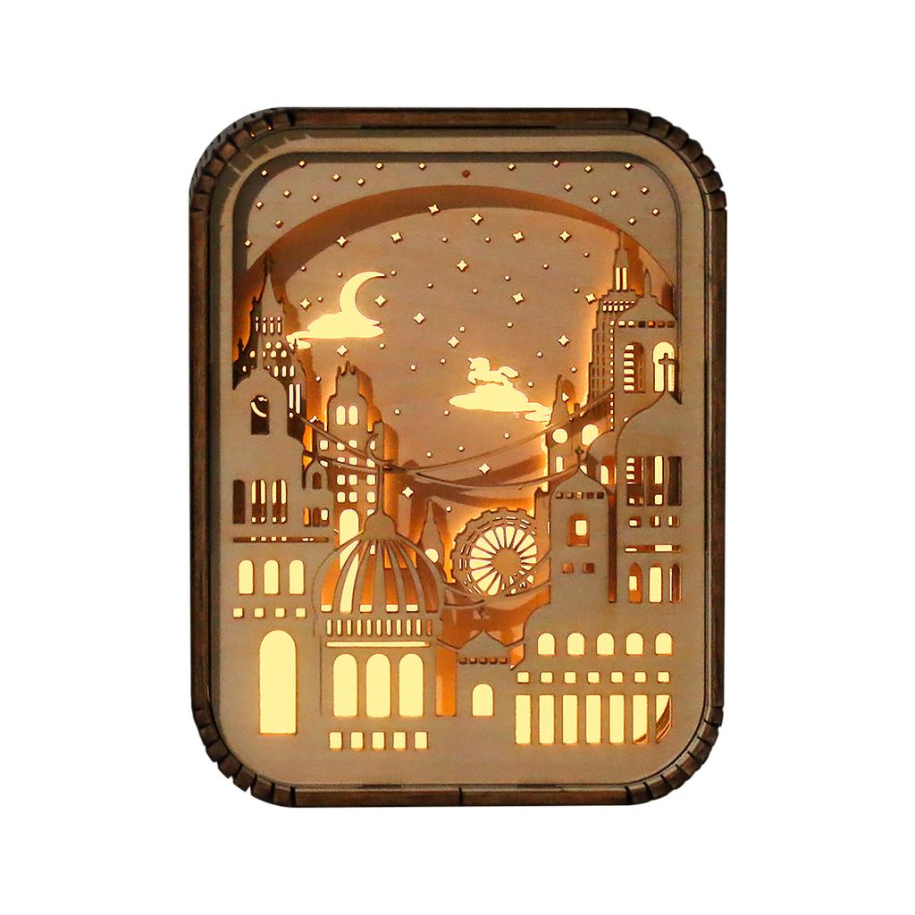 3D Led Night Light Modern Wood Table Lamp 3D Hollow Carving Wood Light Bedroom Night Lamp For Children Desktop Decor Lamp Gift