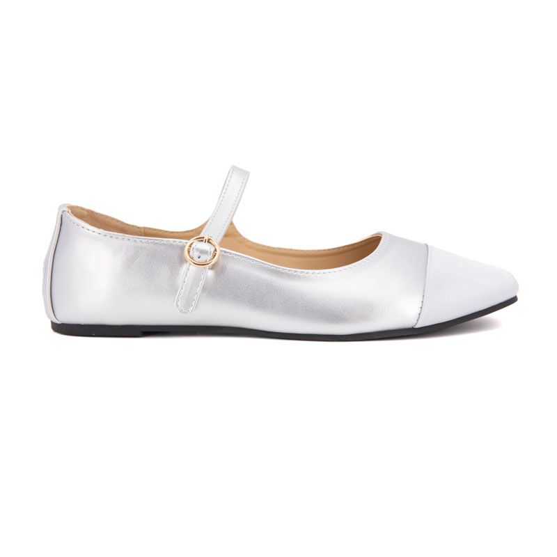 Two-material Strap Ballerinas Kinda Woman BURTON OF LONDON