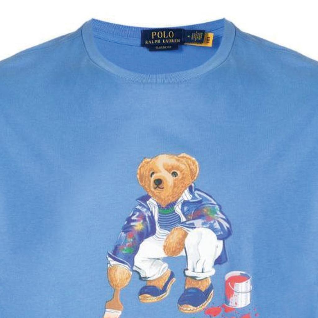 Polo Ralph Lauren SS24 Musterbedrucktes Rundhals Kurzarm T-Shirt Herren Oberteile Blau 710897346-003