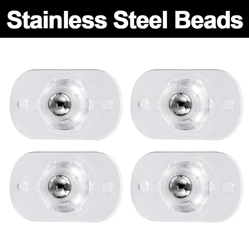 4/8 Stück Mini-Lenkrollen, selbstklebend, universelles Edelstahl-Lenkrad, 360°-Drehscheibe für Möbel, Schrank, Müll