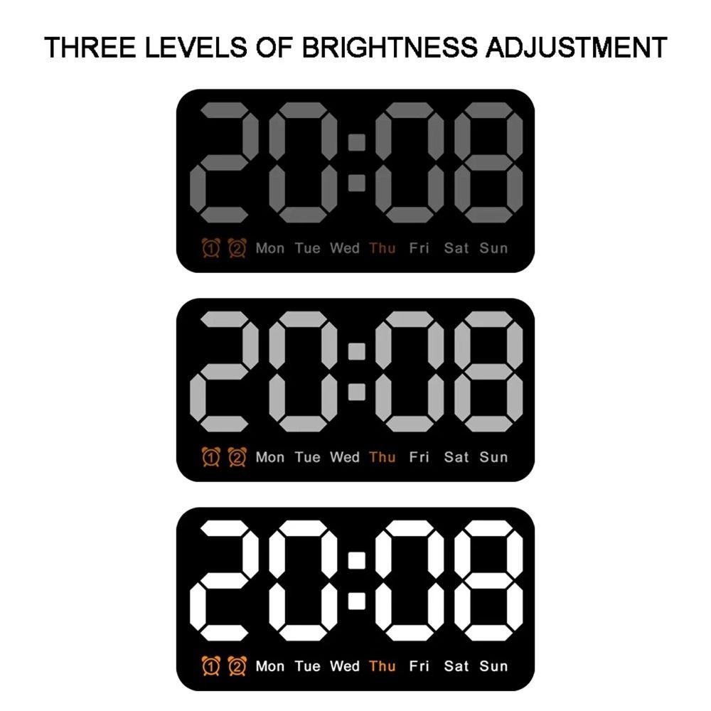 Dual Alarms LED Digital Clock 12/24H Format Table Alarm Clock Electronic Wall Clock  Desktop