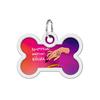 ID Tag for Dogs and Cats Metal WAUDOG Smart ID with QR Passport, Drawing "Konotop Magic Troops", Bone, L 40 Mm, W 28 Mm