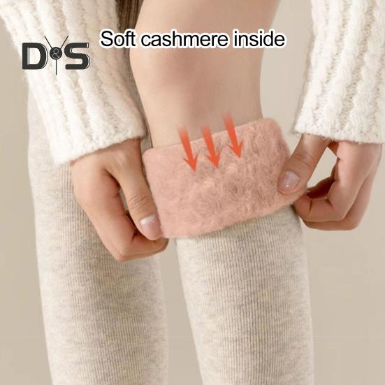 1 Pair Women Winter Socks Tihick Plush Over Knee Socks Anti-slip Solid Color Warm Thickened Stockings Warmth Socks for Various Occasions