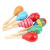 Wooden Cartoon Baby Maraca Rattle Toy, Grip-Friendly for Ages 0-3, Educational Sand Ball