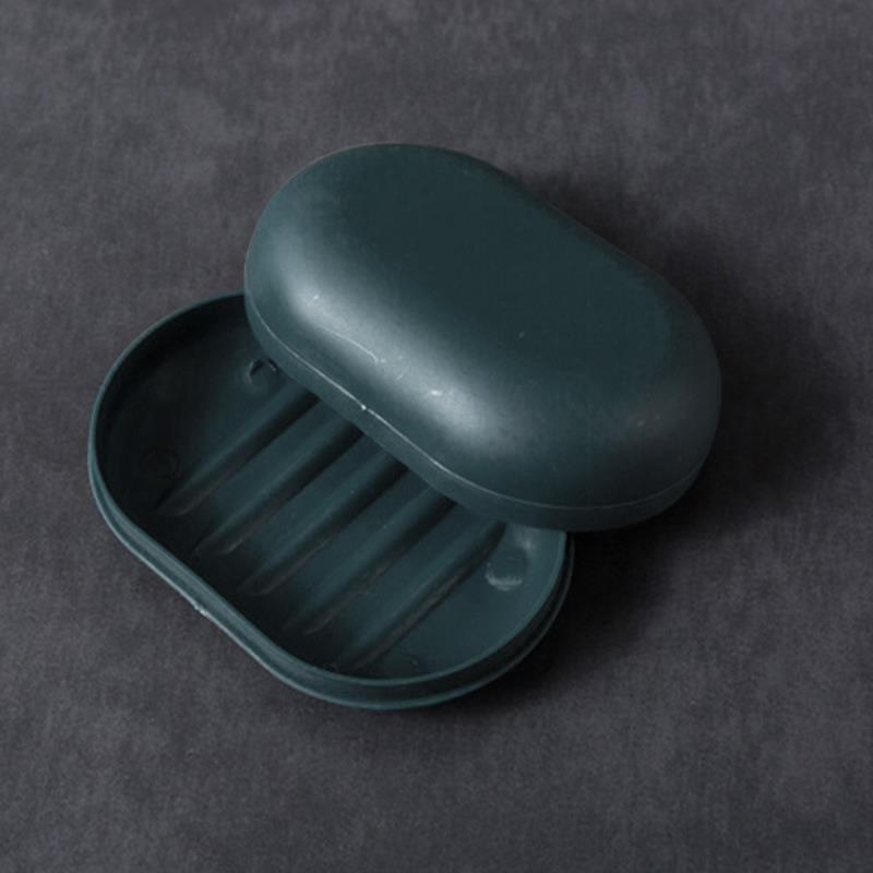 Candy Colored Soap Box Oval Soap Dish Bathroom Supplies Sealed Soap Holder Leak Proof Organizer Portable Bathroom Accessories