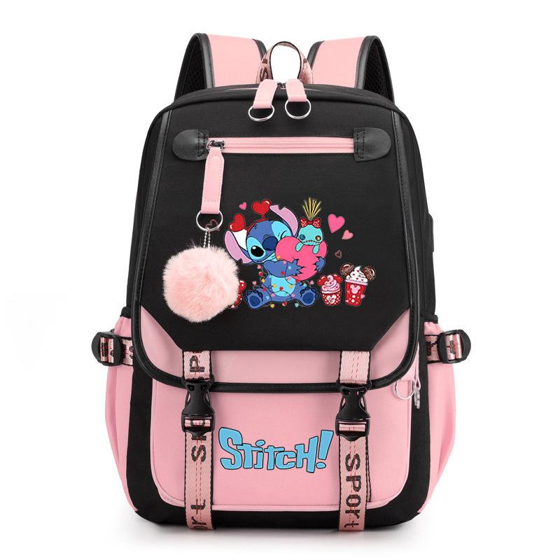Cartoon Schoolbag Junior High School Student High School Student With Usb Multi-Function Student Schoolbag