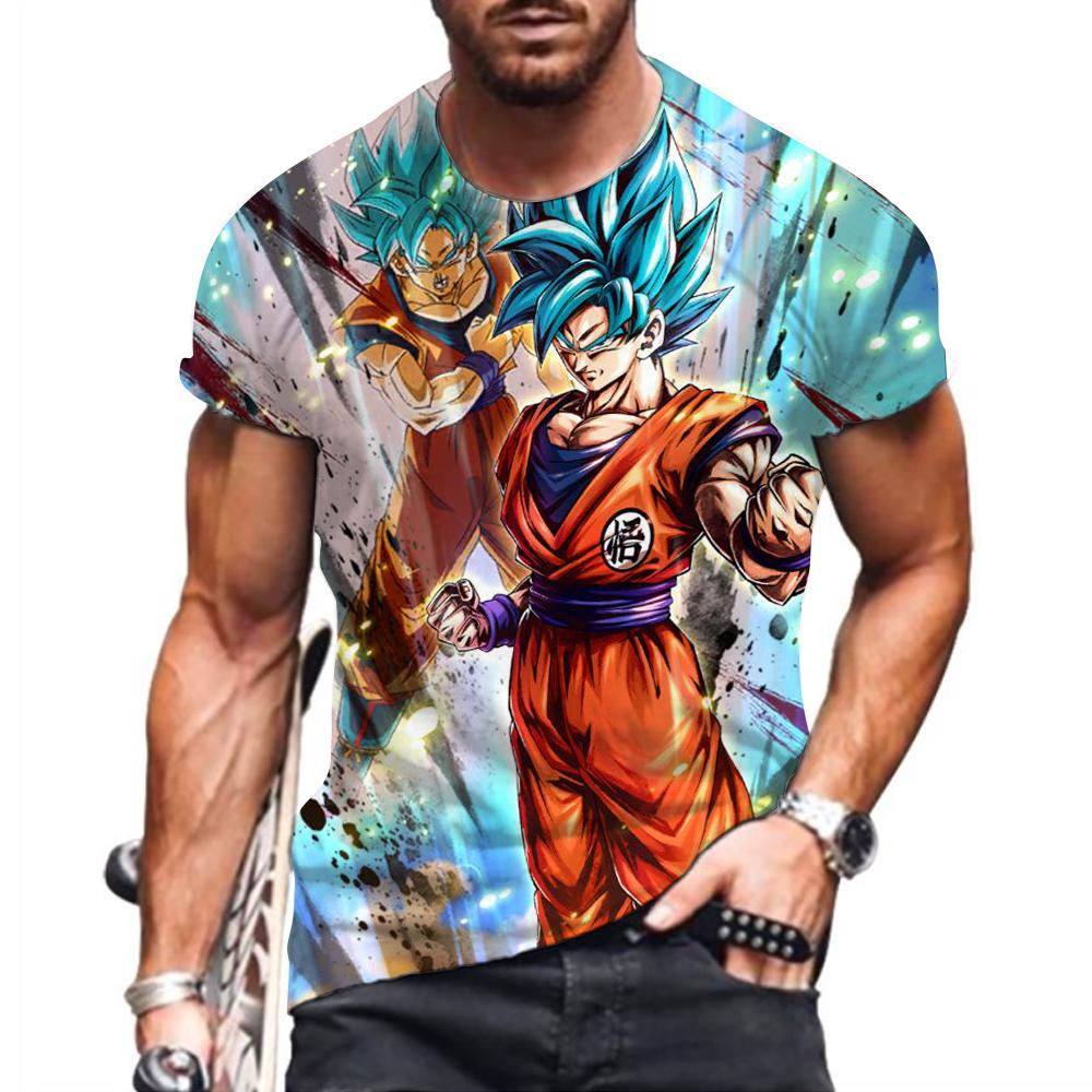 Oversized Men's T-shirt Clothing Hip Hop Dragon Ball Harajuku Style T-shirts Anime Vegeta Tops Streetwear