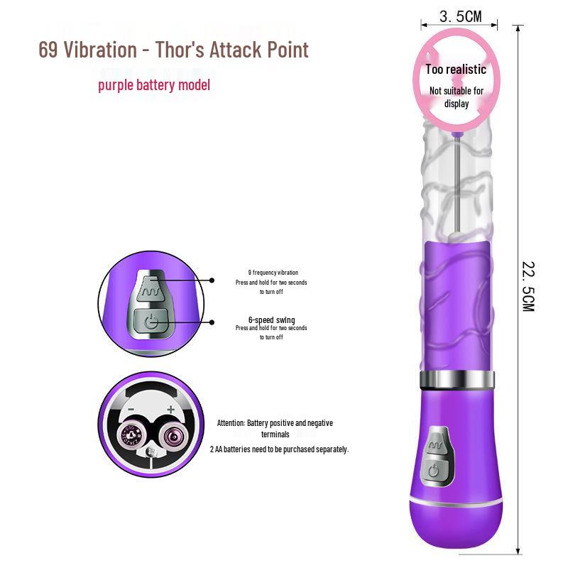 Vibrating Mermaid Rotating Dildo Massager for Women