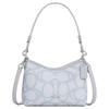Laurel 19 Silver Metal Logo Design Coated Canvas Shoulder Bag Small Ice Blue Women Shoulder Bag CBI05-SVNB9