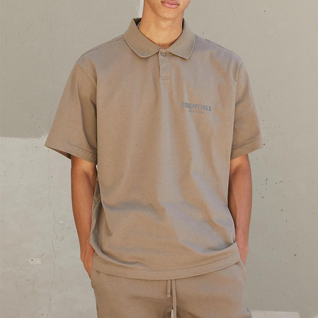 Fear of God Essentials FW21 Logo Polo Shirt 'Harvest' Men's FOG-FW21-004