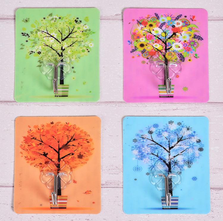 Wall Heavy Duty Self Adhesive Hooks Seamless Sticky Hanging Hook Plastic Keys Bathroom Shower Outdoor Tools Transparent PVC