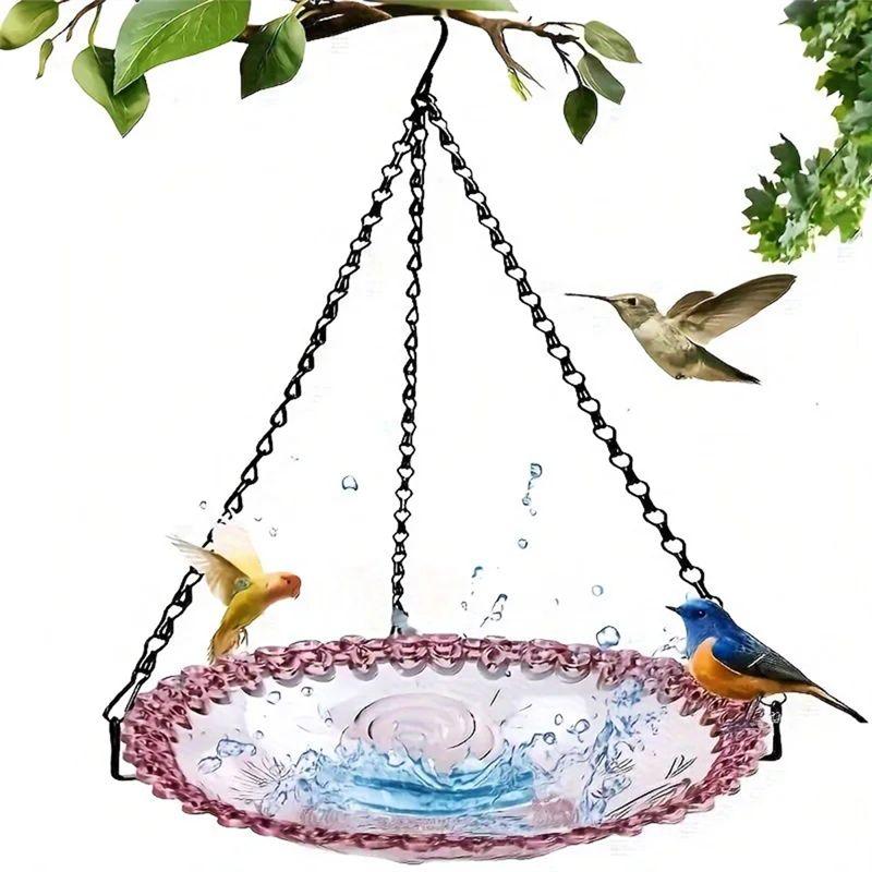 J1UL1N 2PCS Outdoor Hanging Bird Feeder Garden Decoration Bird Bath Tray Water Drinker Pet Feeder For Bird Pet Supplies