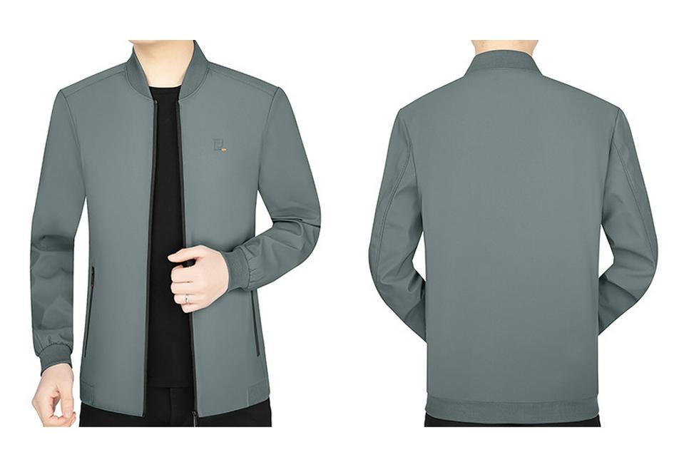 Men's Spring 2026 Stand-up Collar Jacket for Fathers: Trendy Business Casual Fashion