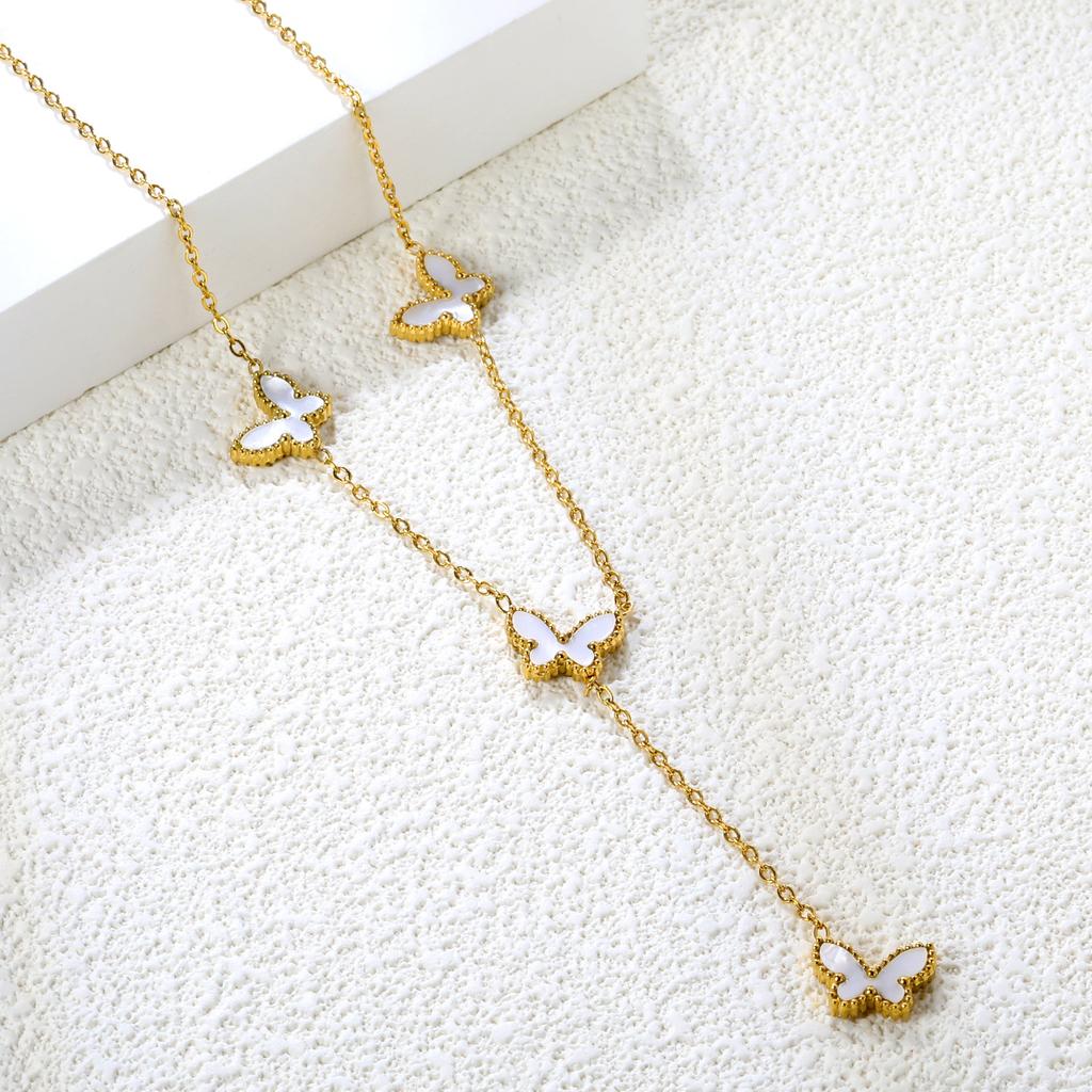 Summer Butterfly Collarbone Necklace Bracelet Jewelry Set Minimalist Dainty Women Accessories