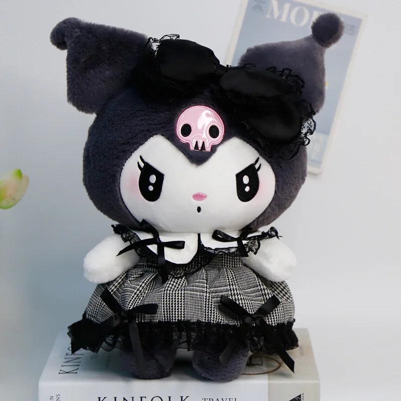 25cm Kuromi My Melody Lolita Gothic Plush Toy Cartoon Soft Filled Doll Plushie Pillow Room Decoration Children Birthday Gift