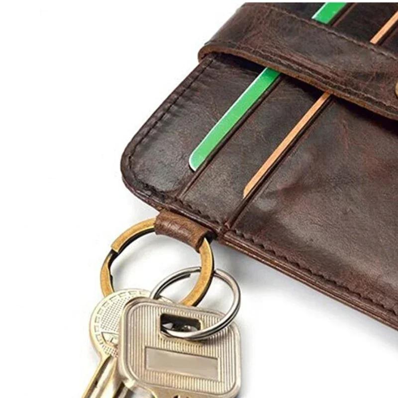 Portofel subțire din piele naturală pentru bărbați Poșetă mică pentru bărbați Mini geantă de bani Portofel subțire Portomonee Portofel pentru bărbați Suport card