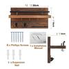 Portachiavi da Parete in Legno Retrò con 5 Ganci Scaffale Organizer Multifunzionale Decorazione per la Casa per Ingresso Corridoio