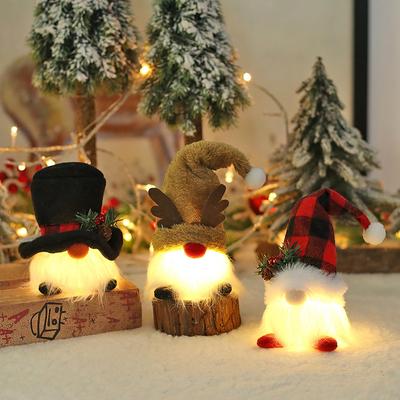 Cross-border Christmas Light-up Cartoon Doll Ornament