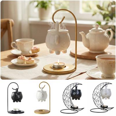 Iron Material Aromatherapy Stove Moon Tealight Holder Essential Oil Burner  Home Decoration