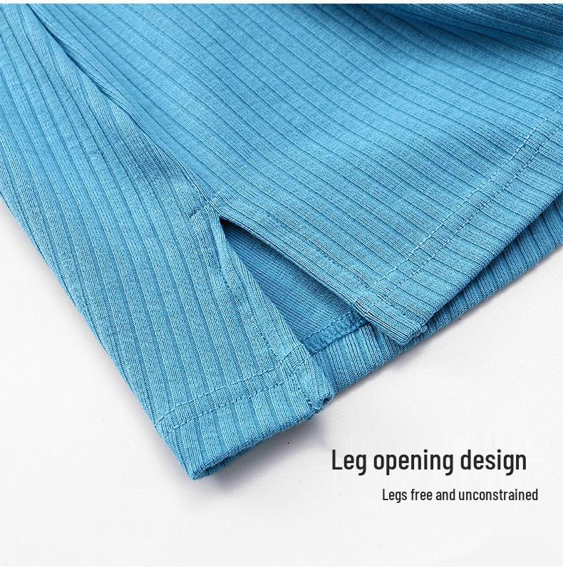 Men's Summer Cotton Ribbed Sport Shorts - Breathable, Solid Color, Plus Size Underwear